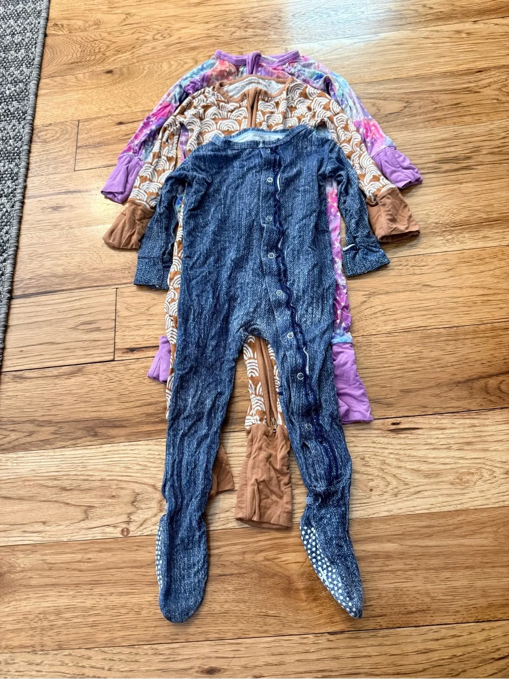 Little Sleepies/Kickee Pants Bamboo Pajama Bundle Size 6-12 Months.